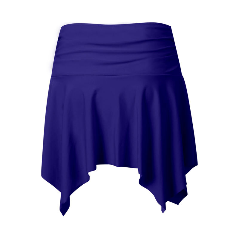 Navy Blue Pleated Irregular High Waist Beach Culottes TQK630011-34