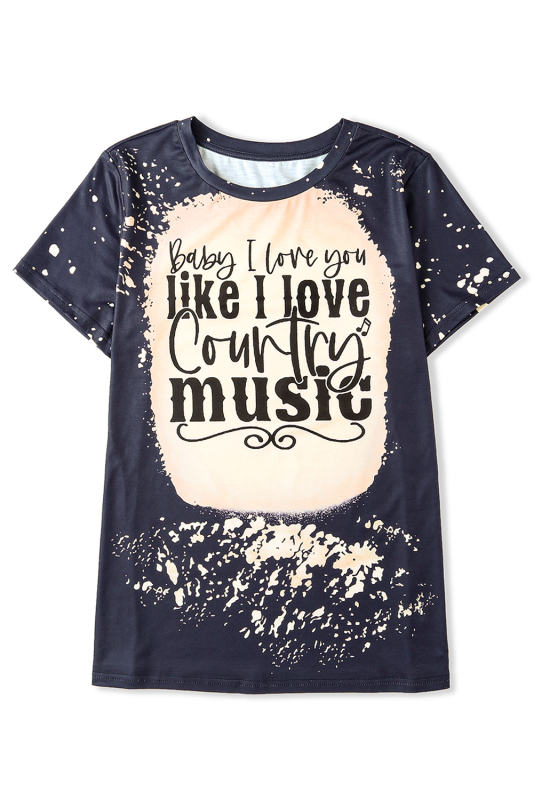 Black Baby I Love You Like I Love t Country music Graphic Tee LC25220287-2