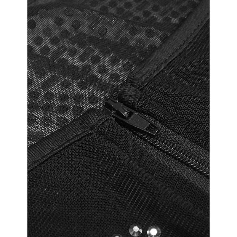 Black Rhinestone High Split Single Sling Dress TQK310857-2