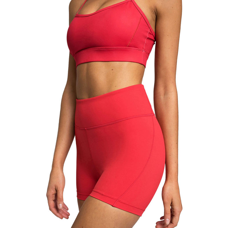 Red Back Criss Yoga Bra with Shorts Set TQL710038-3