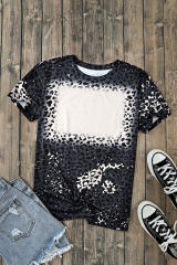 Leopard Blank Apparel- Bleached Leopard Crew Neck T-shirt LC25220738-20