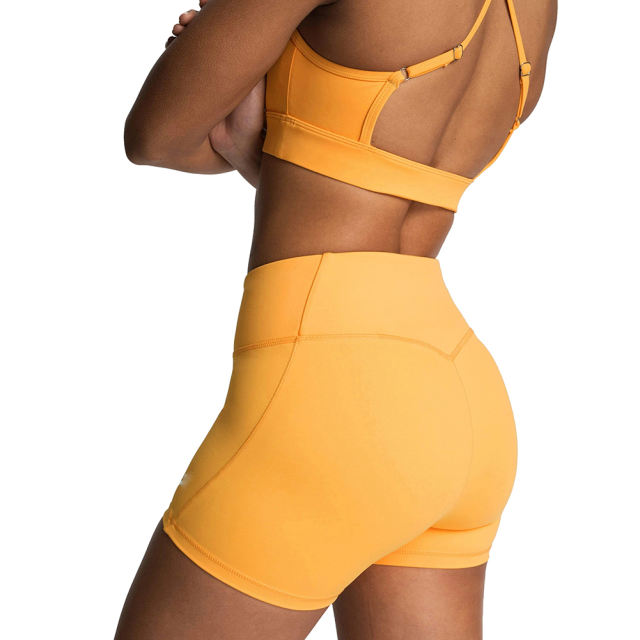 Orange Back Criss Yoga Bra with Shorts Set TQL710038-14