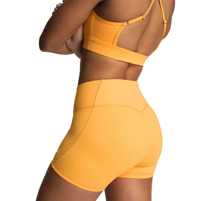Orange Back Criss Yoga Bra with Shorts Set TQL710038-14