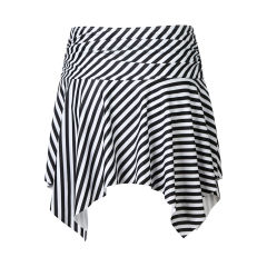 Black White Pleated Irregular High Waist Beach Culottes TQK630011-37