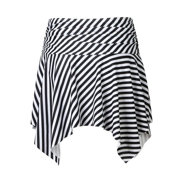 Black White Pleated Irregular High Waist Beach Culottes TQK630011-37