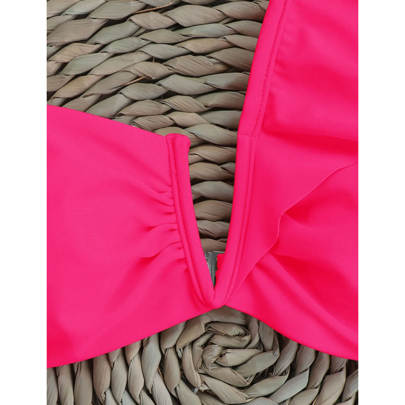 Rosy Ruffle Detail Push Up Bikini Set TQG610005-89