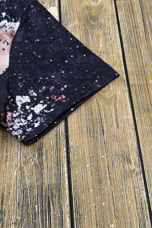 Multicolor Blank Apparel- Western Fashion Bleached Tie-dye T-shirt LC25220663-22