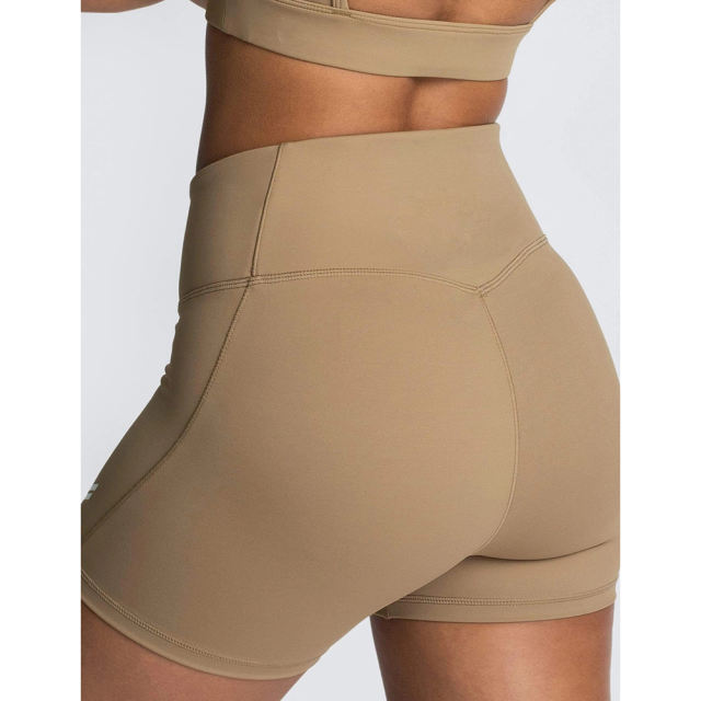 Brown Back Criss Yoga Bra with Shorts Set TQL710038-17