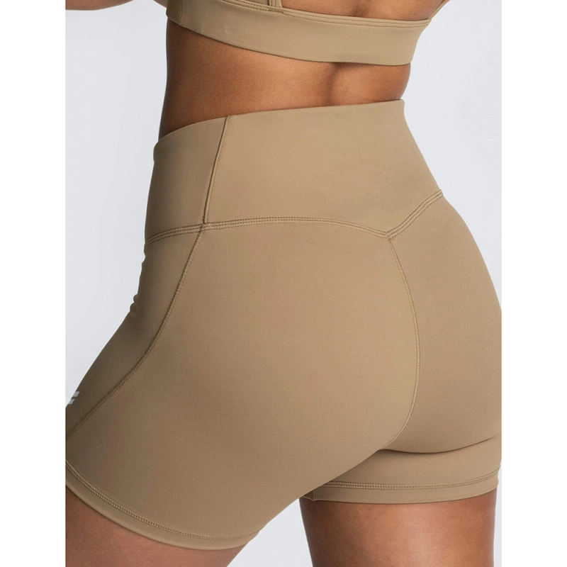 Brown Back Criss Yoga Bra with Shorts Set TQL710038-17