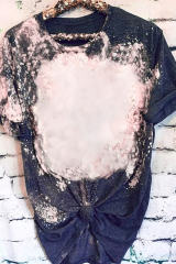 Multicolor Blank Apparel- Western Fashion Bleached Tie-dye T-shirt LC25220663-22