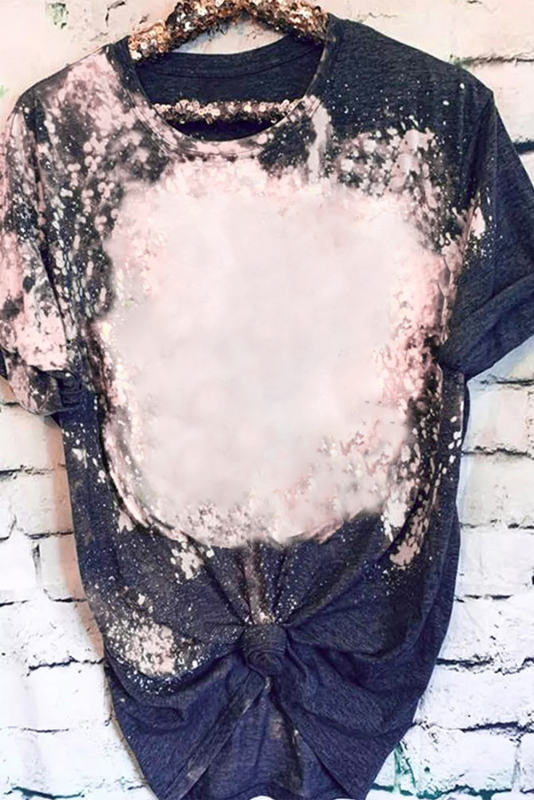 Multicolor Blank Apparel- Western Fashion Bleached Tie-dye T-shirt LC25220663-22