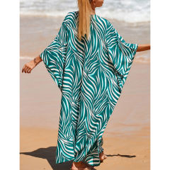 Light Green Print Long Kinimo Beachwear TQL310062-28