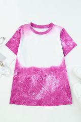 Rose Blank Graphic Bleached Crew Neck T Shirt LC25219622-6