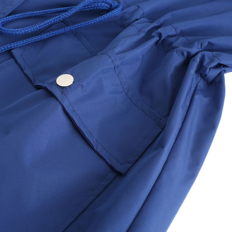 Blue Hooded Detachable Windproof Plus Size Windbreaker TQK280123-5