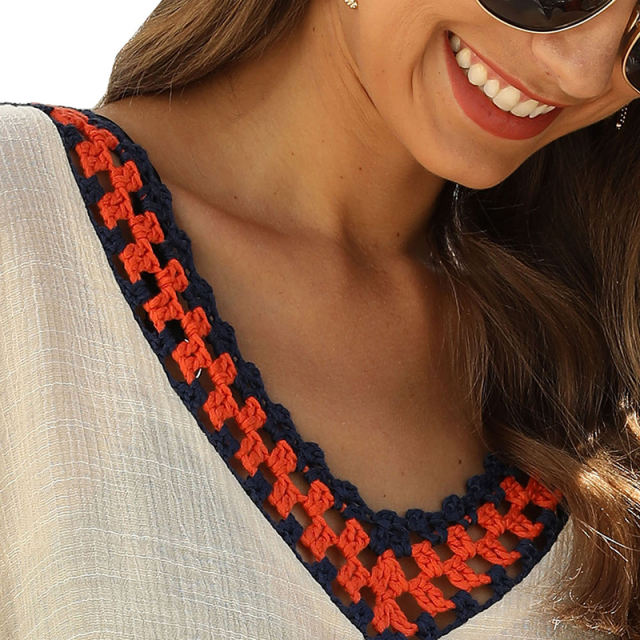 Apricot Crochet Detail Beach Cover Dress TQK650063-18