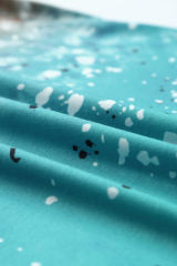 Sky Blue Leopard Tie-dye Bleached T-shirt LC25219912-4