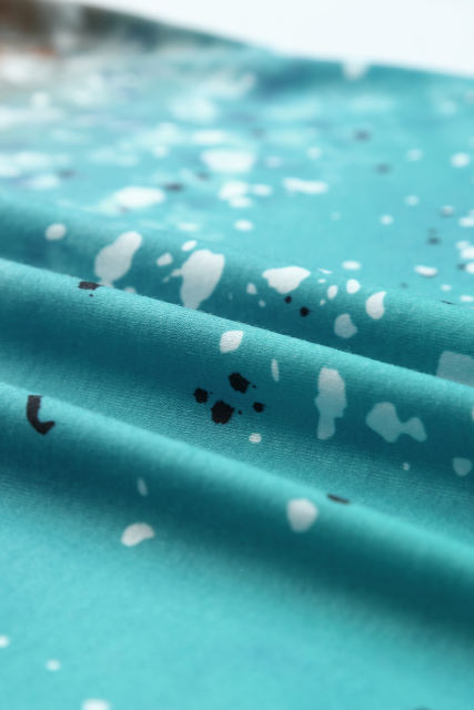 Sky Blue Leopard Tie-dye Bleached T-shirt LC25219912-4