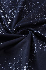 Black Tie Dye Bleached Print Short Sleeve Crewneck Top LC25220646-2