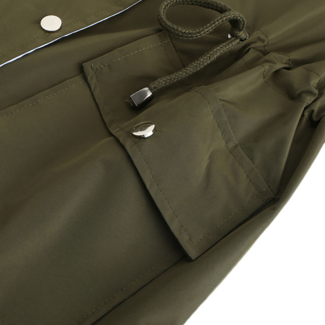 Army Green Hooded Detachable Windproof Plus Size Windbreaker TQK280123-27
