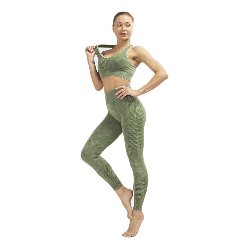 Green Nylon Bra with Pant Set TQK710269-9