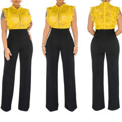 Solid Black Back Zipper Straight Leg Pants TQV510001-2