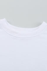 White Plain Crew Neck Pullover Sweatshirt