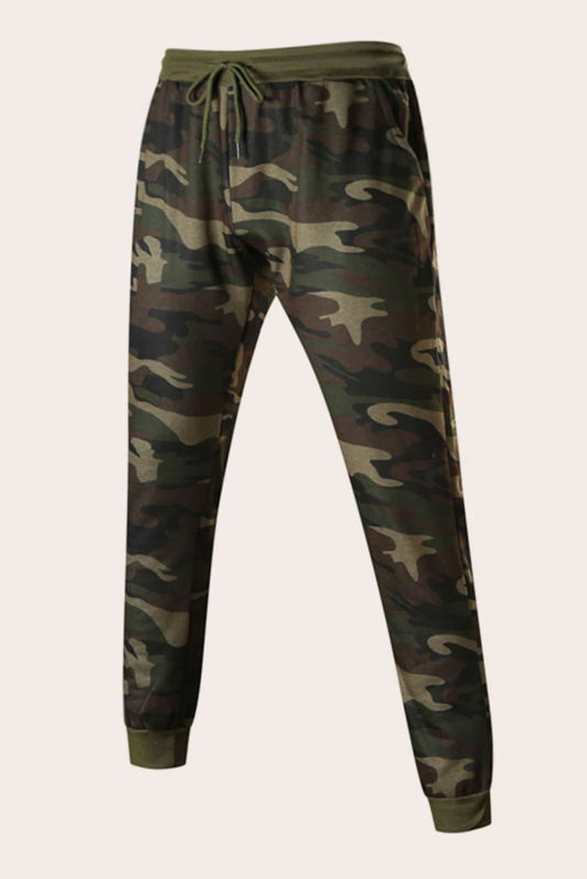 Men Camouflage Print &amp; Drawstring Hoodie Tracksuit MC622017-9