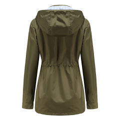 Army Green Hooded Detachable Windproof Plus Size Windbreaker TQK280123-27
