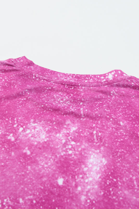 Rose Blank Graphic Bleached Crew Neck T Shirt LC25219622-6