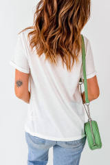 White MAMA Heart Leopard Lightning Print Graphic Tee LC25220381-1