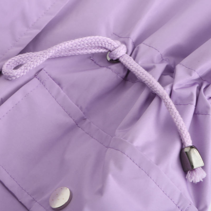 Light Purple Hooded Detachable Windproof Plus Size Windbreaker TQK280123-38