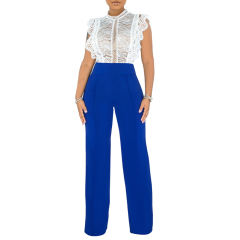 Royal Blue Back Zipper Straight Leg Pants TQV510001-62