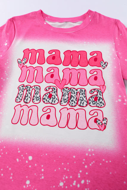 Rose Full of Mama Letter Print Tie Dye Tee LC25219872-6