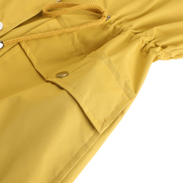 Yellow Hooded Detachable Windproof Plus Size Windbreaker TQK280123-7