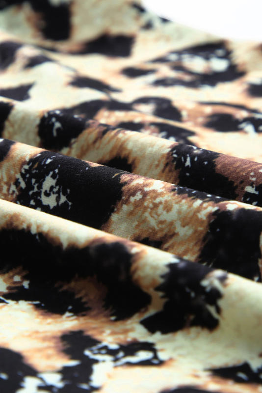 Leopard Bleached O-neck Short Sleeve T Shirt LC25219744-20