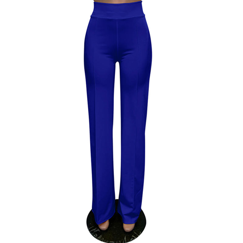 Royal Blue Back Zipper Straight Leg Pants TQV510001-62