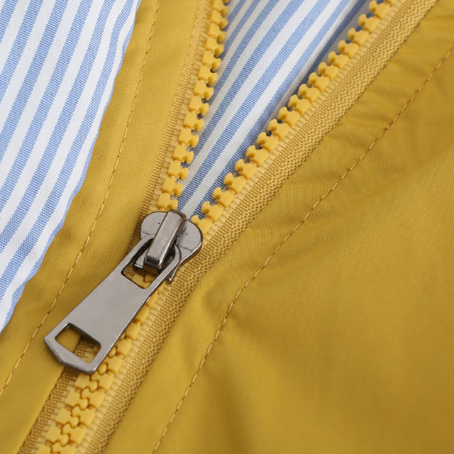 Yellow Hooded Detachable Windproof Plus Size Windbreaker TQK280123-7