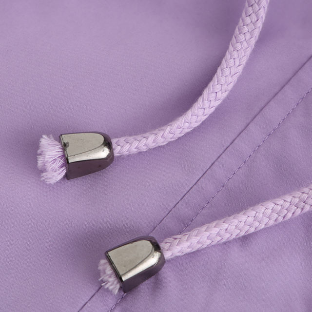 Light Purple Hooded Detachable Windproof Plus Size Windbreaker TQK280123-38