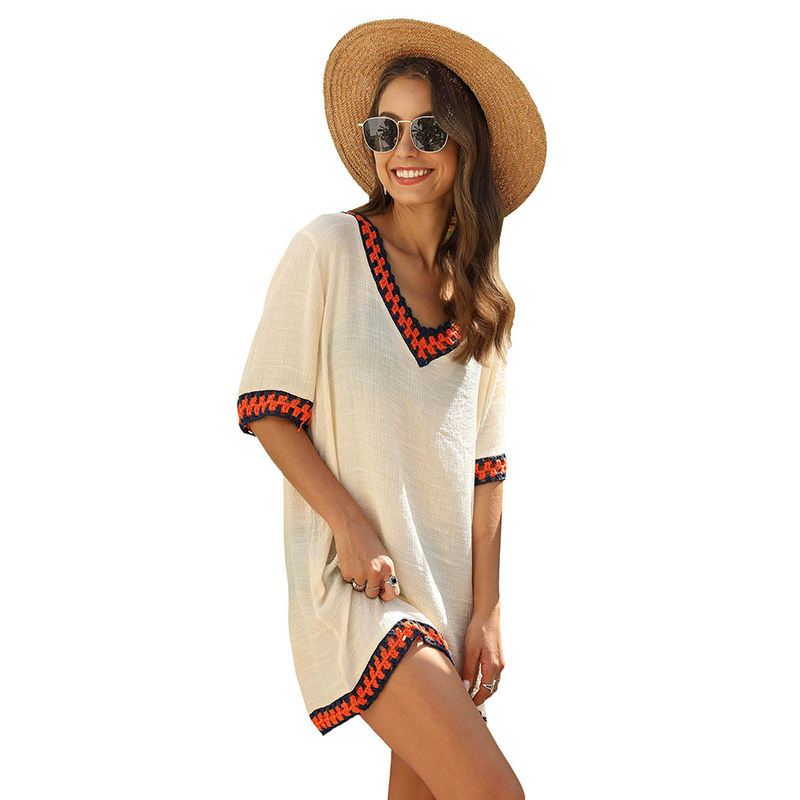 Apricot Crochet Detail Beach Cover Dress TQK650063-18