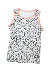 Leopard Fuzzy Print Contrast Trim Tank Top  LC2568287-20
