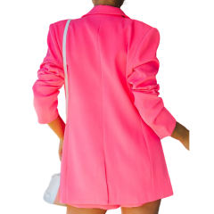 Rose Candy Button Lapel Collar Long Sleeve Blazer TQK260052-6