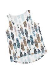 Dark Blue Aztec Feather Tank Top LC256607-5