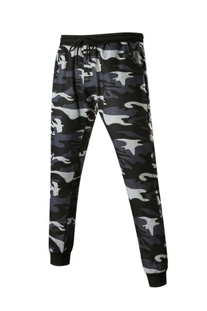 Men Camouflage Print &amp; Drawstring Hoodie Tracksuit MC622017-11