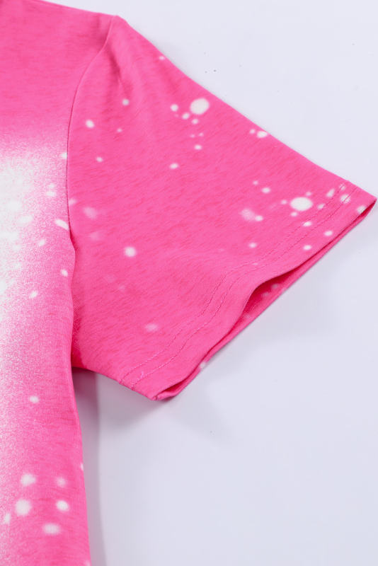 Rose Full of Mama Letter Print Tie Dye Tee LC25219872-6