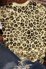 Leopard Bleached O-neck Short Sleeve T Shirt LC25219744-20