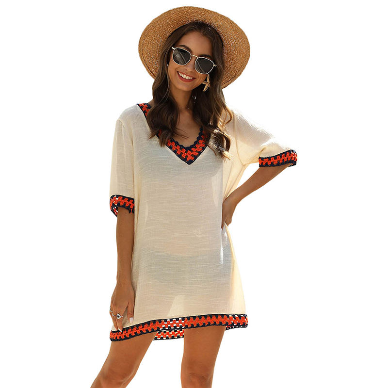 Apricot Crochet Detail Beach Cover Dress TQK650063-18