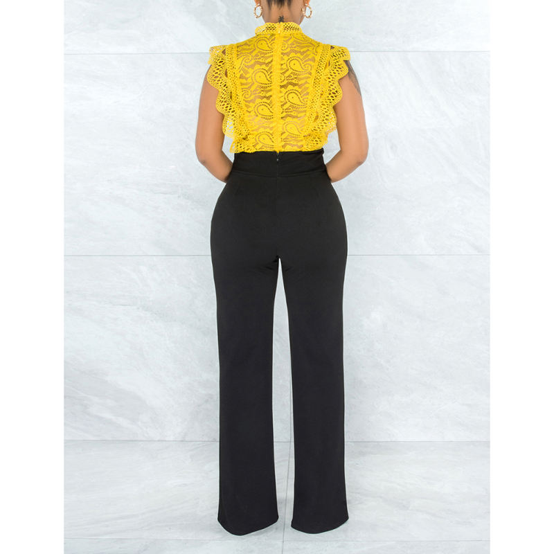 Solid Black Back Zipper Straight Leg Pants TQV510001-2