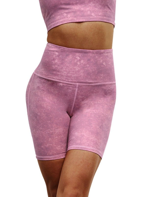 Rosy Digital Print Breathable 1/2 Length Yoga Shorts TQE10103-6