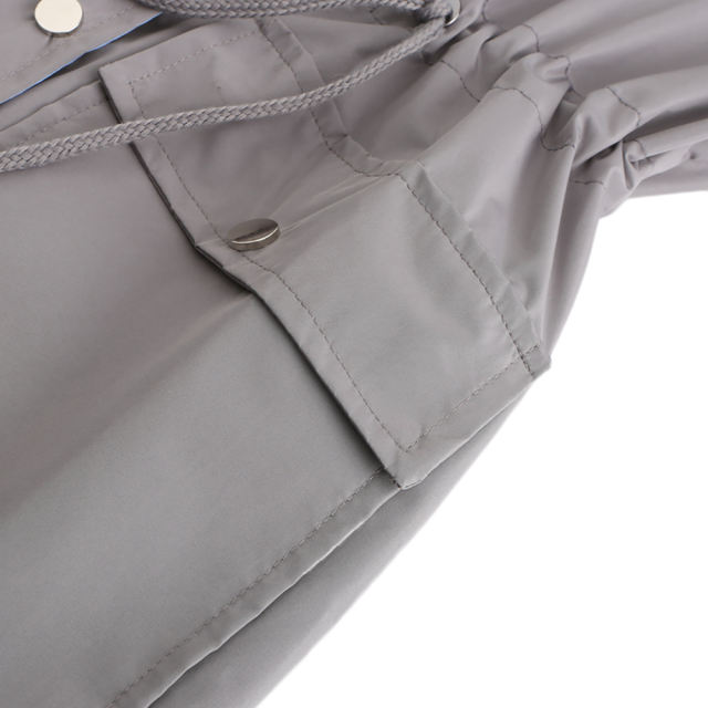 Gray Hooded Detachable Windproof Plus Size Windbreaker TQK280123-11