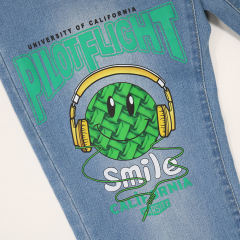 Fashion Print Skinny Jeans in Sky Blue TQV510004-30